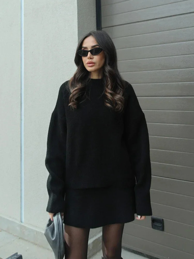 Amanda | Women’s Knitted Skirt Set | Sleek & Elegant