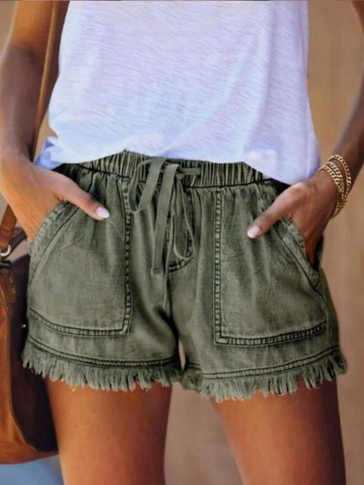Amelia | Women’s Denim Shorts | Adjustable & Casual