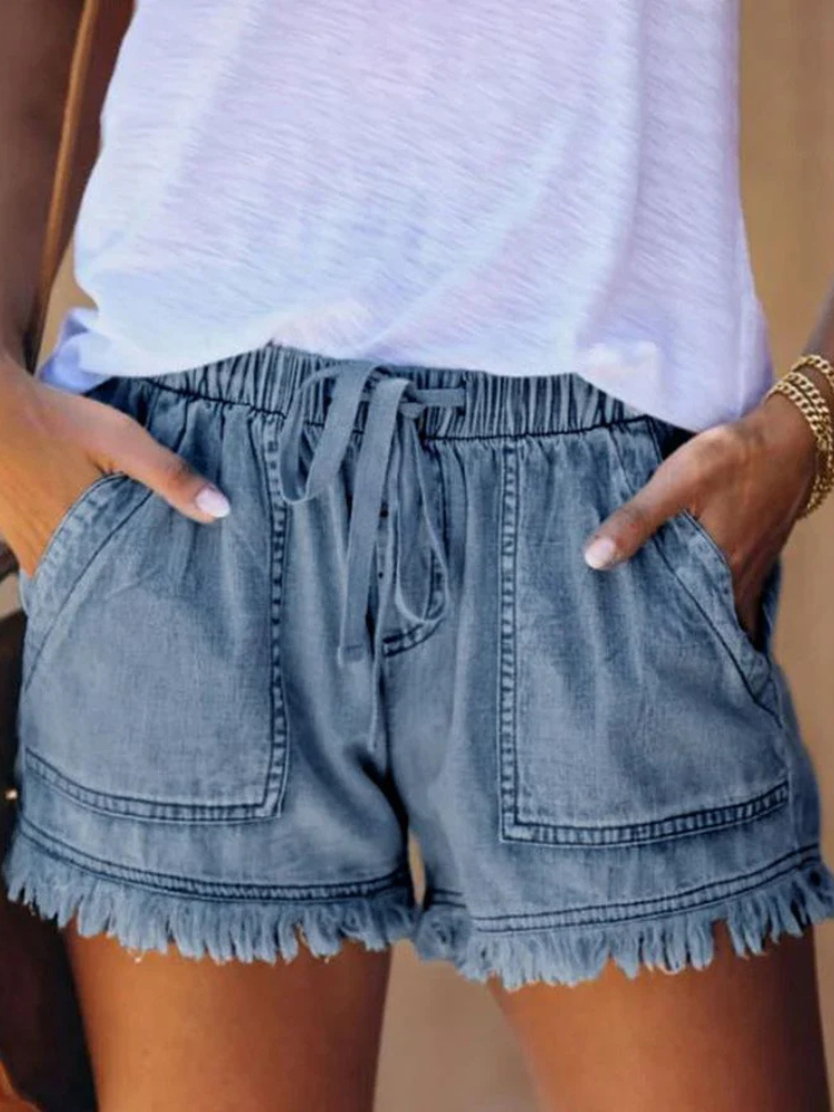 Amelia | Women’s Denim Shorts | Adjustable & Casual