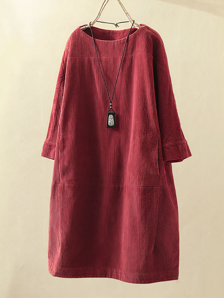 Amelie | Women's A-Line Corduroy Dress | Vintage