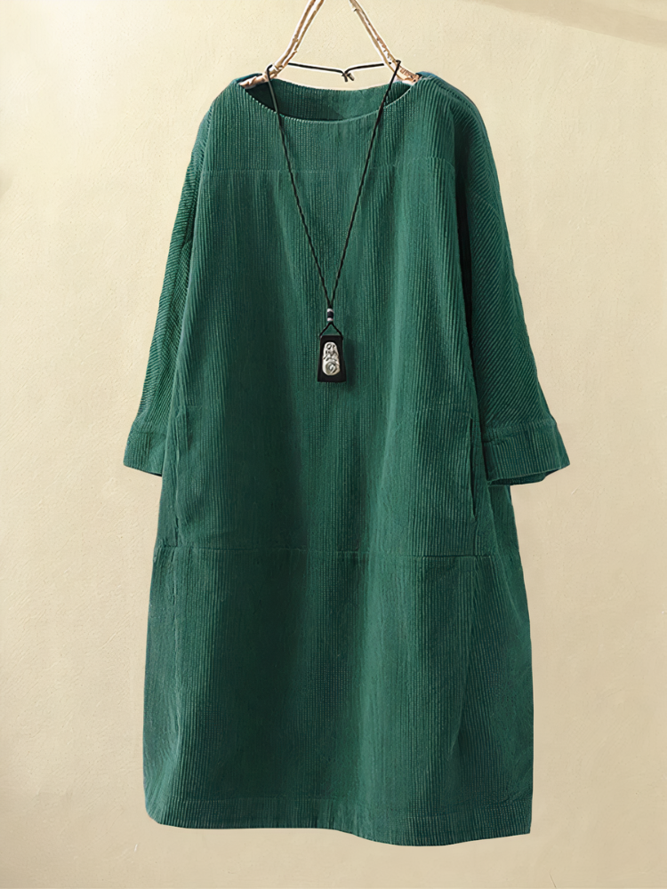 Amelie | Women's A-Line Corduroy Dress | Vintage