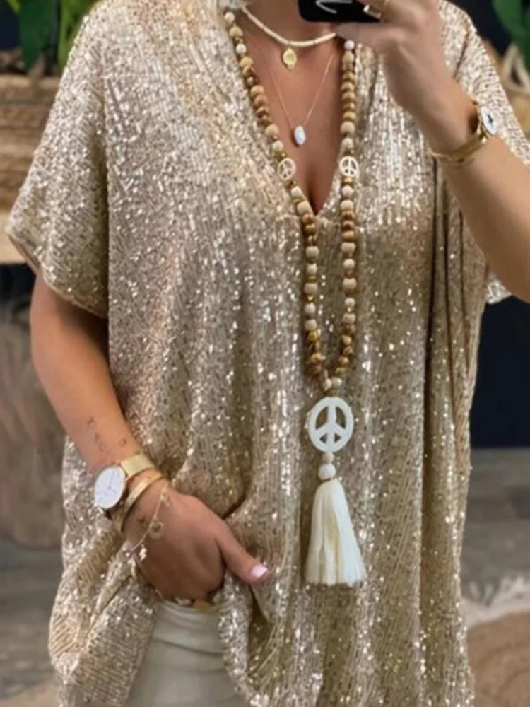 Amira | Women’s Sequin T-Shirt | Chic & Sparkling