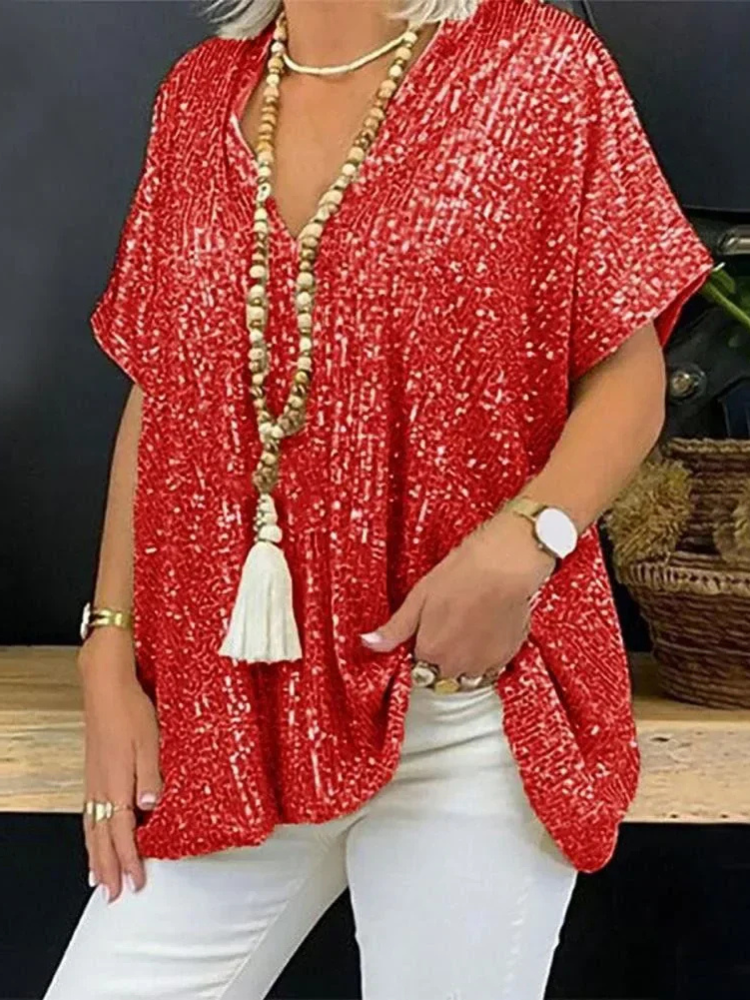 Amira | Women’s Sequin T-Shirt | Chic & Sparkling