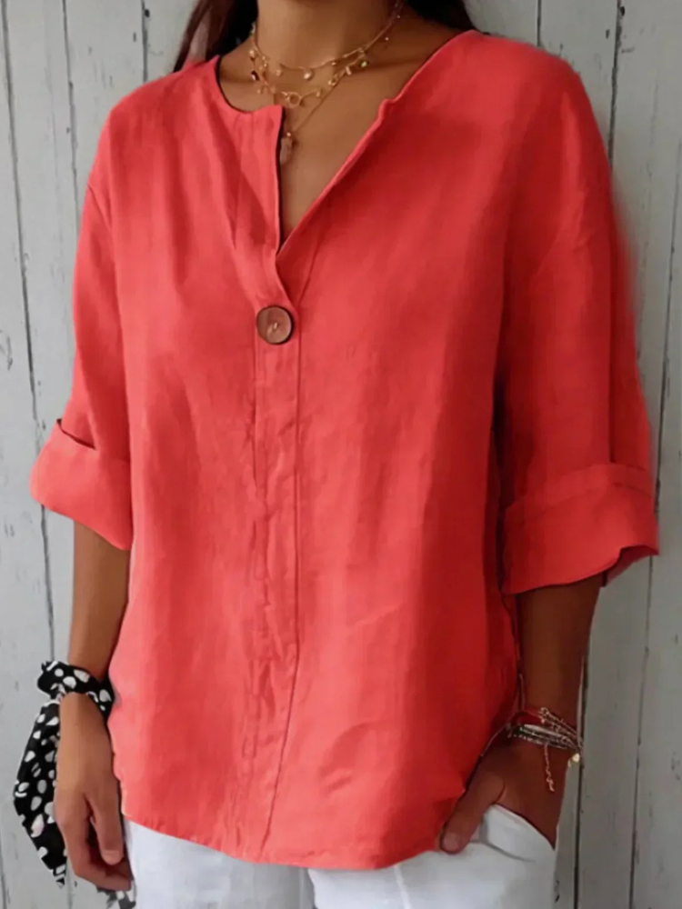 Andrea | Women’s Blouse | Casual V-Neck Relaxed Fit