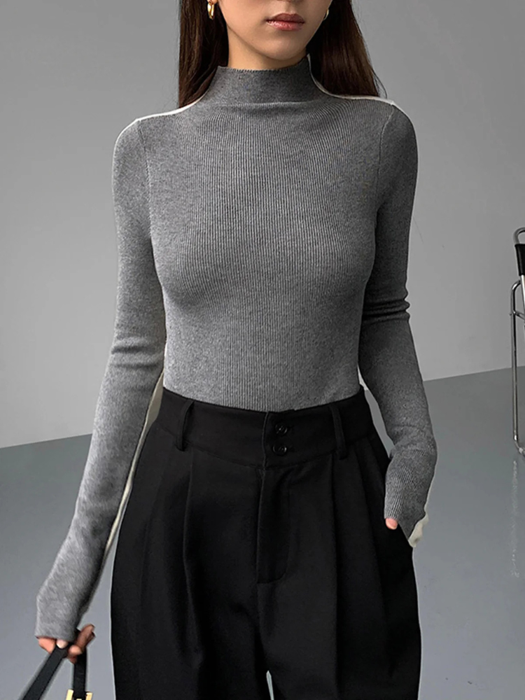 Arden | Women’s Knit Top | Two-Tone Double Sided Long Sleeve