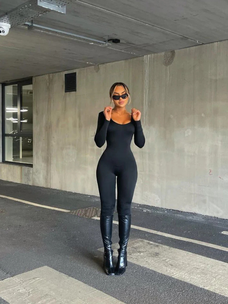 Arden | Women’s Seamless Plunge Jumpsuit | Sculpting & Sleek
