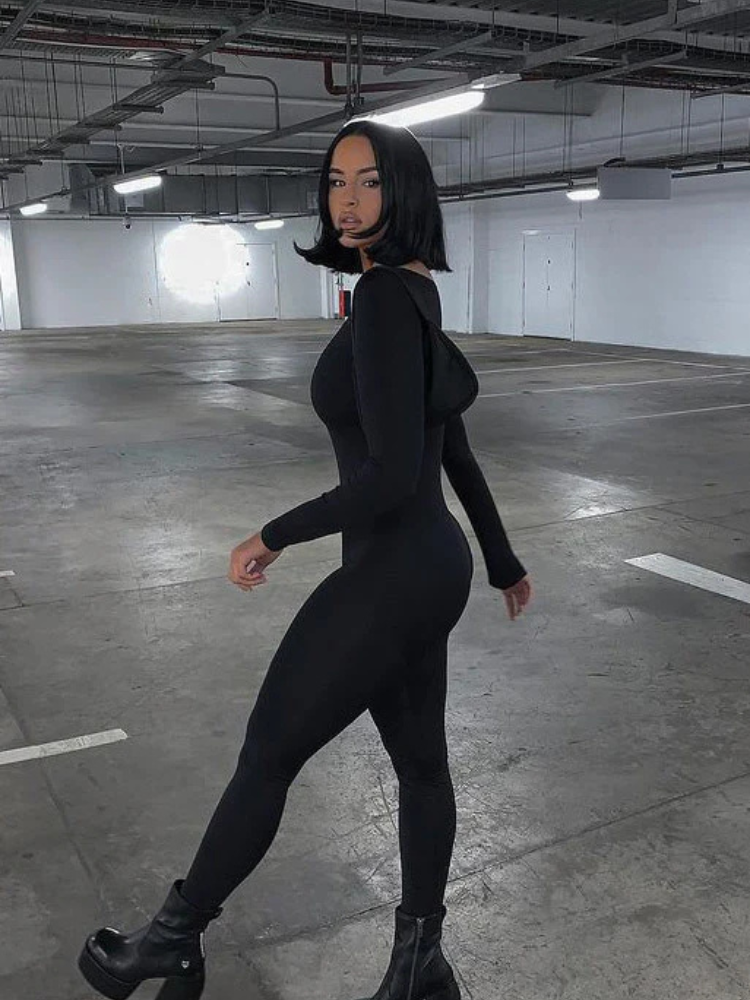 Arden | Women’s Seamless Plunge Jumpsuit | Sculpting & Sleek