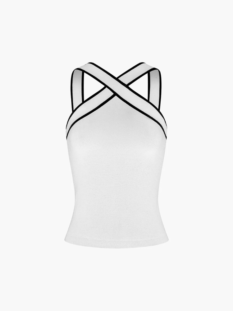 Aria | Women’s Knit Top | Trim Strap Fitted Minimal