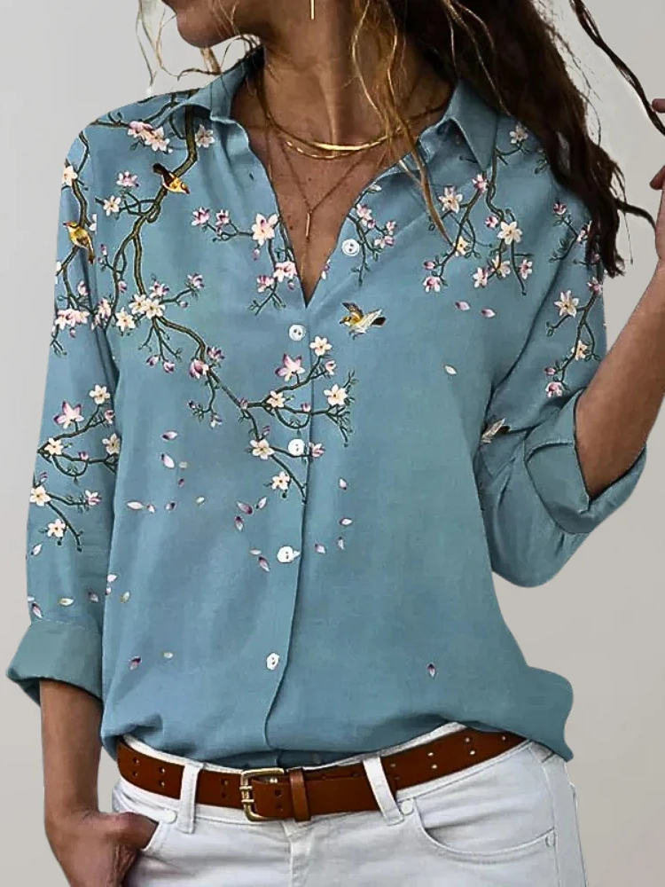 Ashley | Women’s Blouse | Printed Long-Sleeve Style