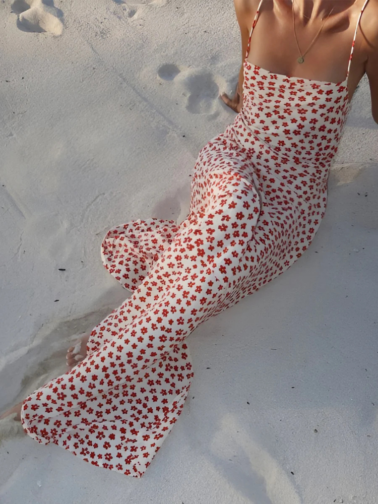 Aurelia | Women’s Sundress | Floral Crisscross Strappy Long