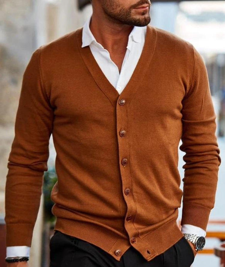 Beverly | Men’s Cardigan | Modern Cotton-Blend Vest Fit
