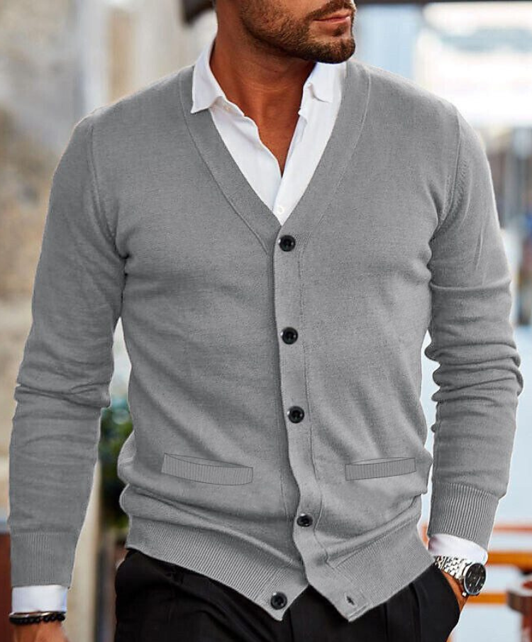 Beverly | Men’s Cardigan | Modern Cotton-Blend Vest Fit