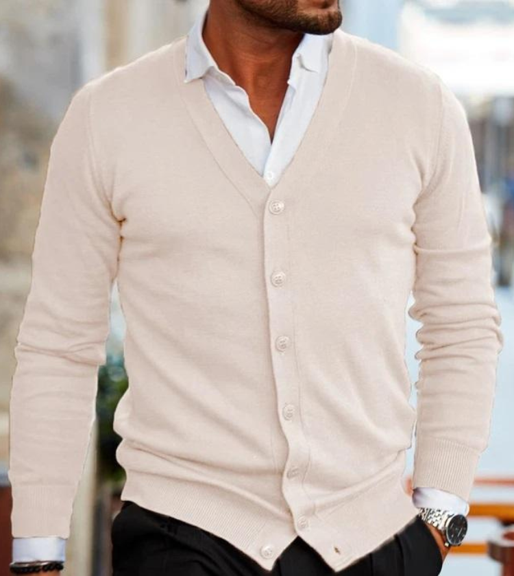 Beverly | Men’s Cardigan | Modern Cotton-Blend Vest Fit