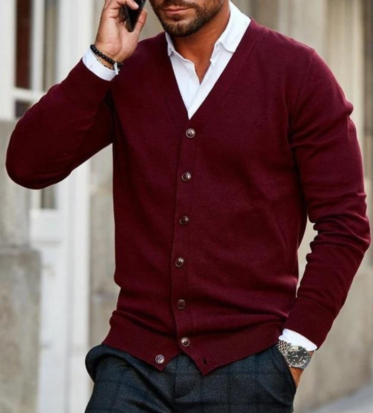 Beverly | Men’s Cardigan | Modern Cotton-Blend Vest Fit