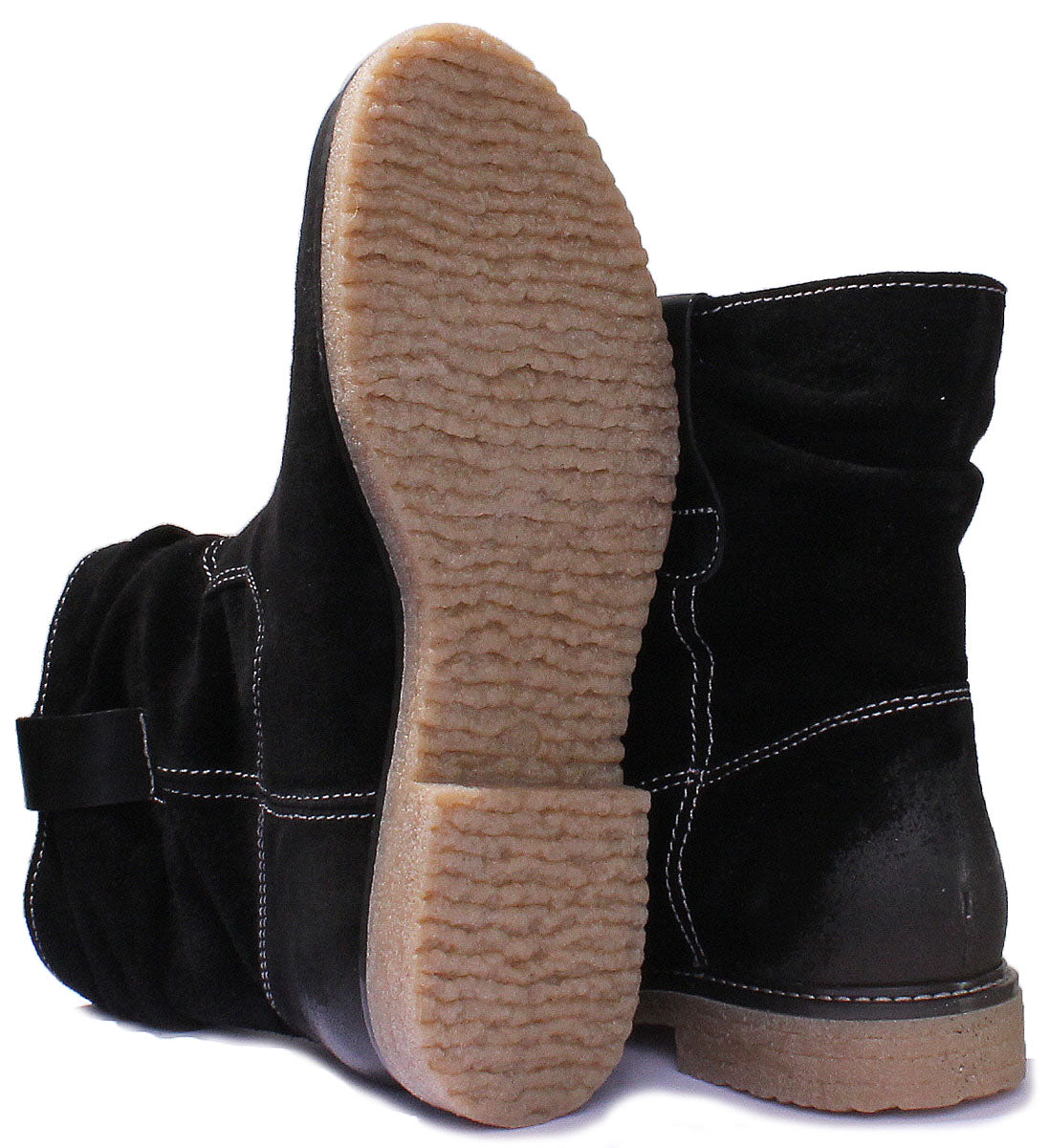 Men's pull-up boots – black suede