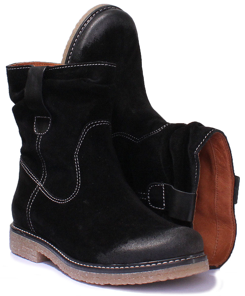 Men's pull-up boots – black suede