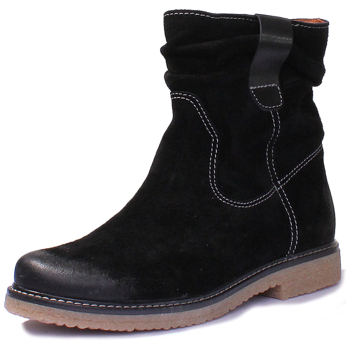 Men's pull-up boots – black suede