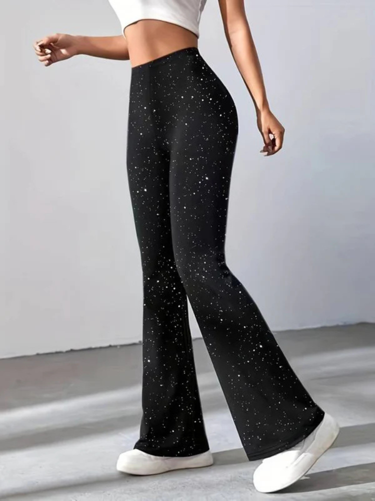 Brianna | Women’s Flared Glitter Pants | Glamorous & Versatile