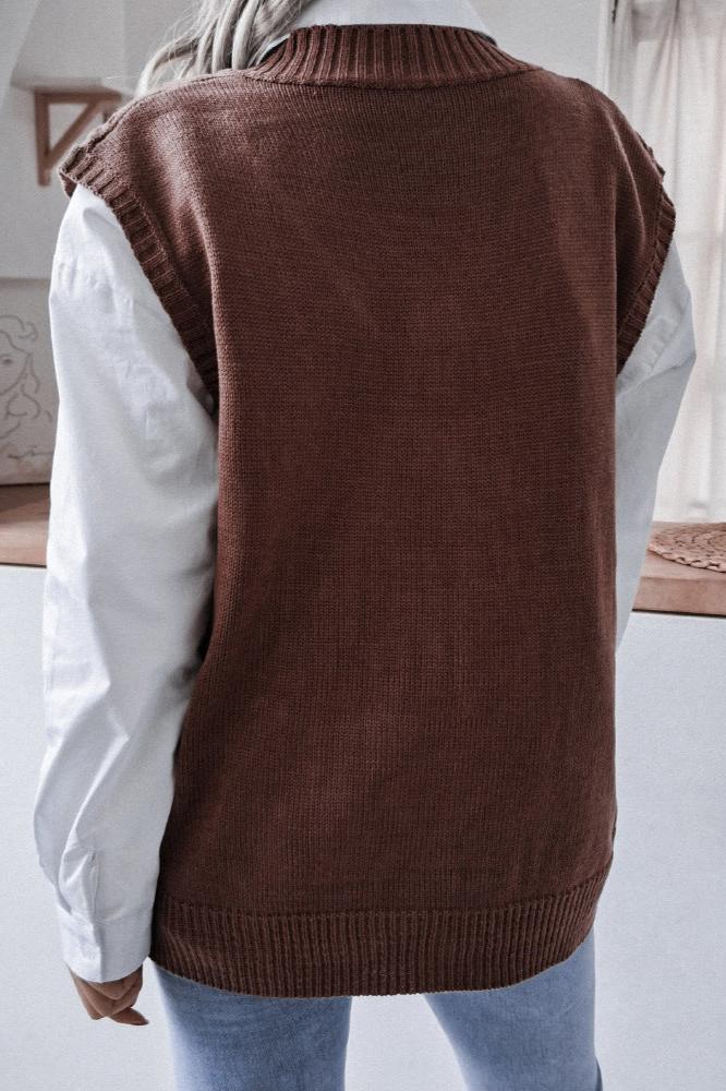 Cable Knit Sweater Vest | V-Neck | Classic & Stylish