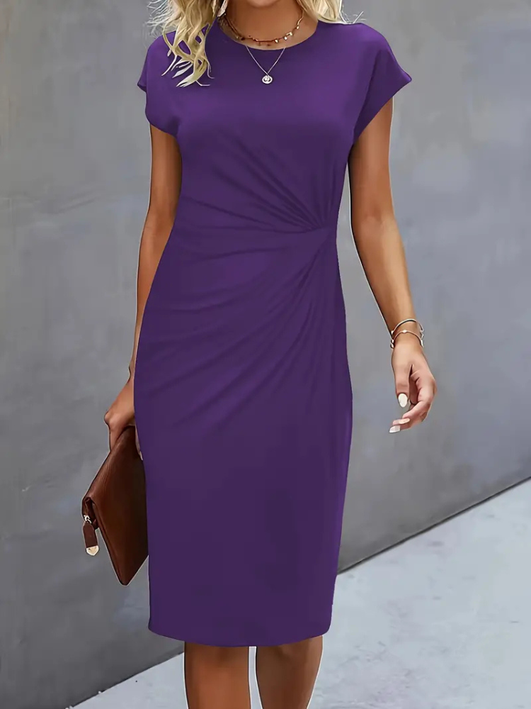 Cadence | Women’s Dress | Solid Color Scoop Neck Classic Fit