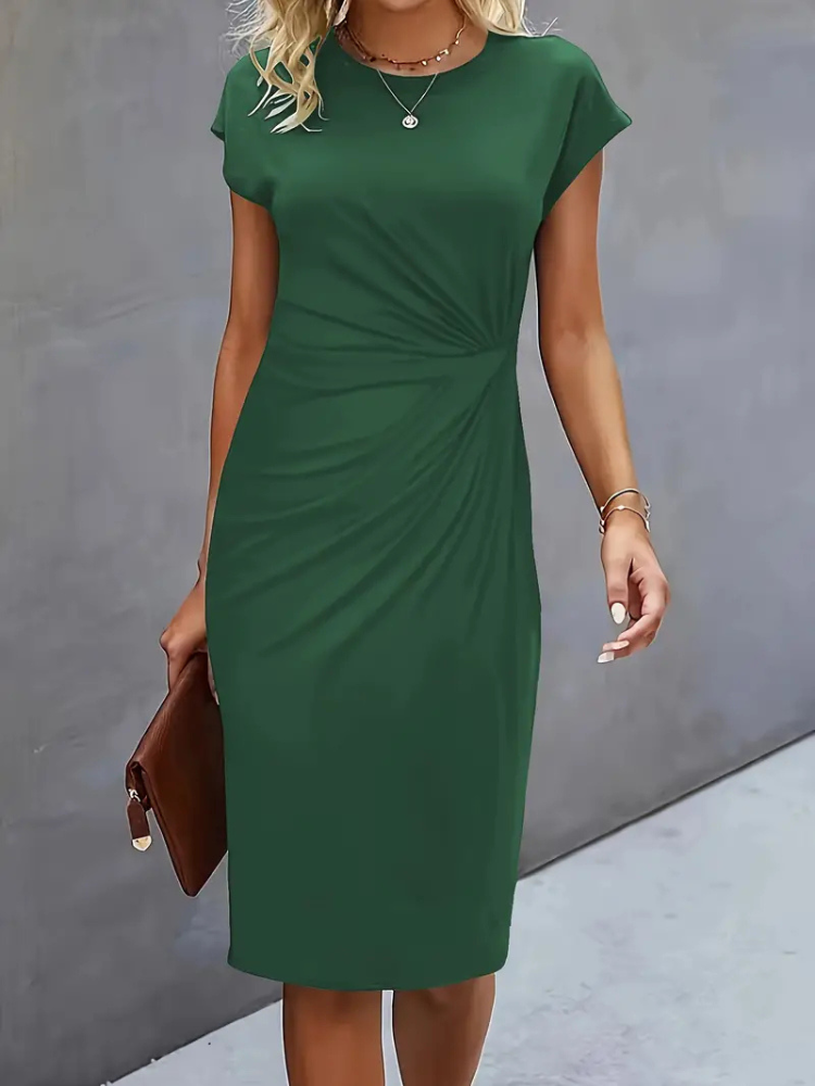 Cadence | Women’s Dress | Solid Color Scoop Neck Classic Fit