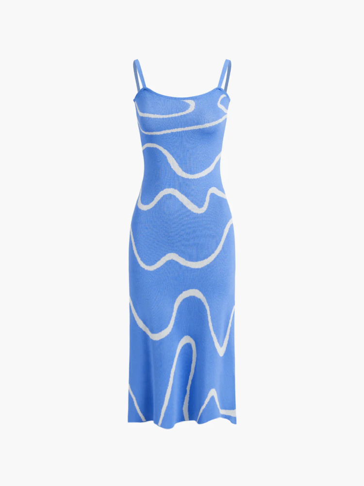 Callista | Women’s Midi Dress | Printed Strap Flowy Fit