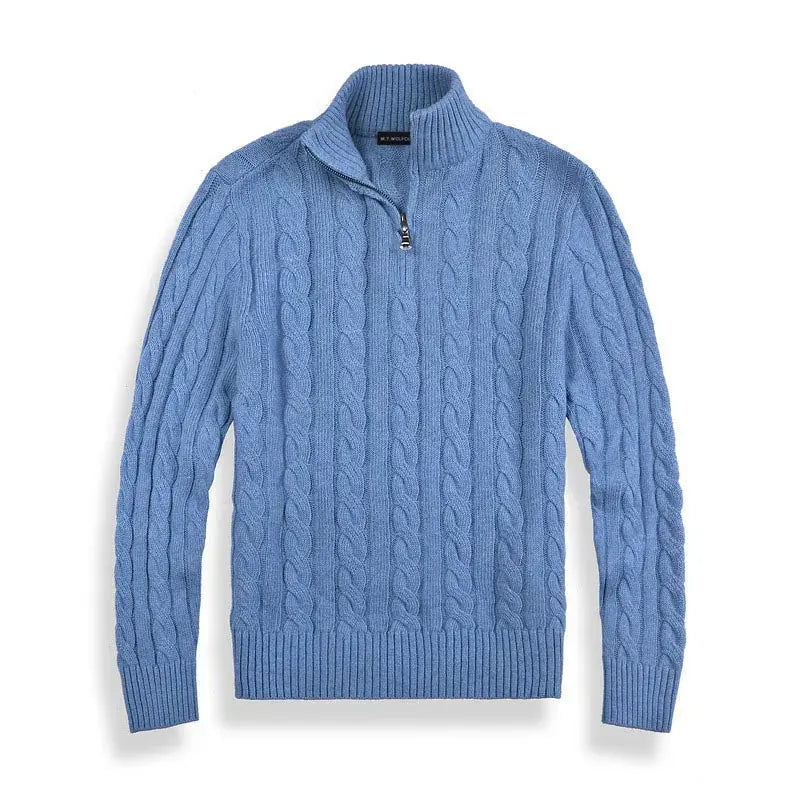 Men's jumper with half zip – casual style