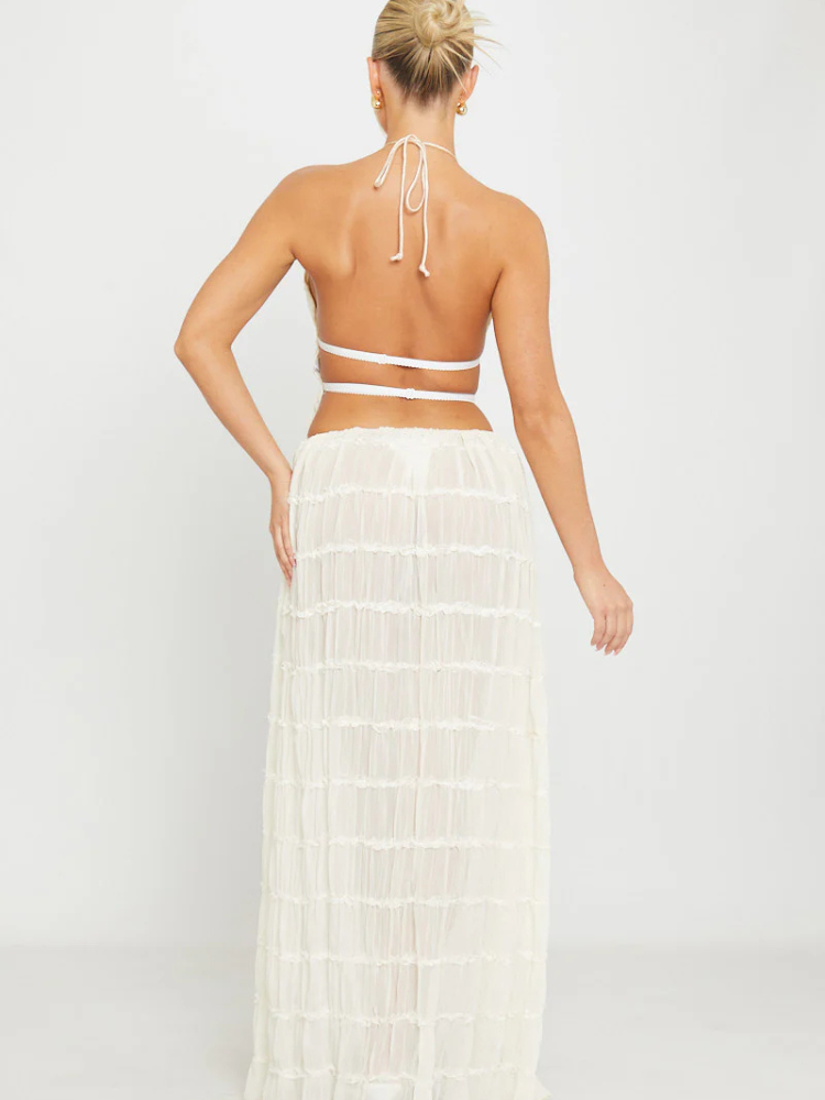 Celeste | Women’s Sheer Halter Co-Ord Set | Ethereal & Alluring