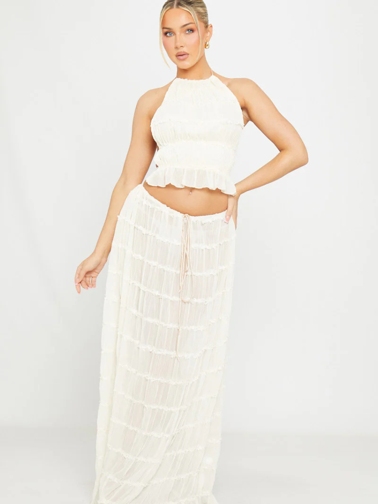 Celeste | Women’s Sheer Halter Co-Ord Set | Ethereal & Alluring