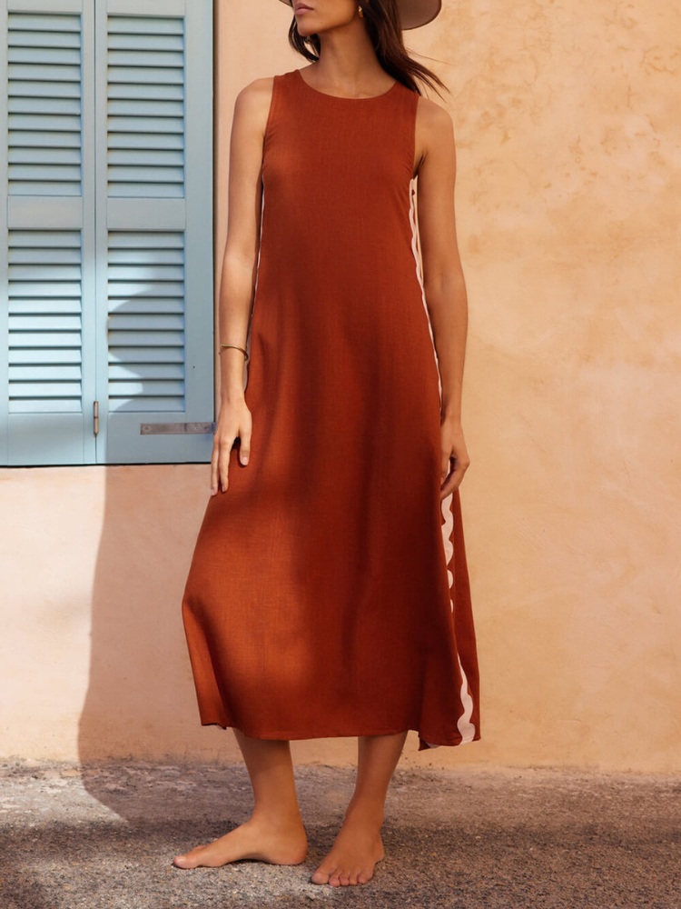 Celina | Women’s Embellished Loose Dress | Wavy Side-Slit