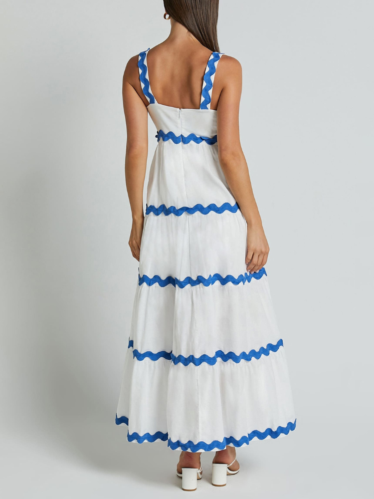Cheryl | Women’s Midi Dress | Elegant & Wave-Detail