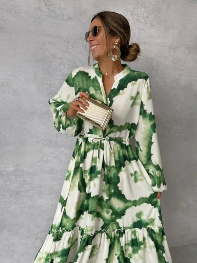 Christina | Women’s Green Maxi Dress | Elegant & Flowing