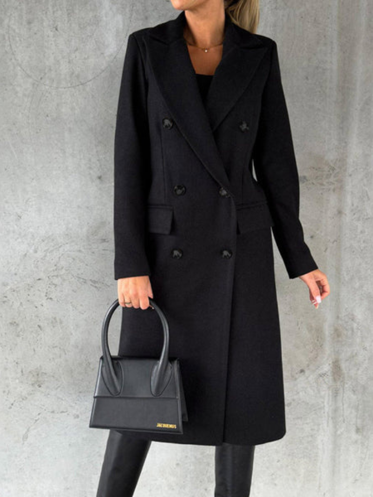 Clarissa | Women’s Double-Breasted Long Coat | Elegant & Timeless