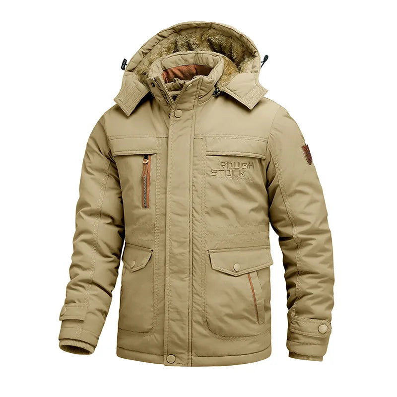 Men’s Winter Coat Tactical – Mid Length Detachable Hood