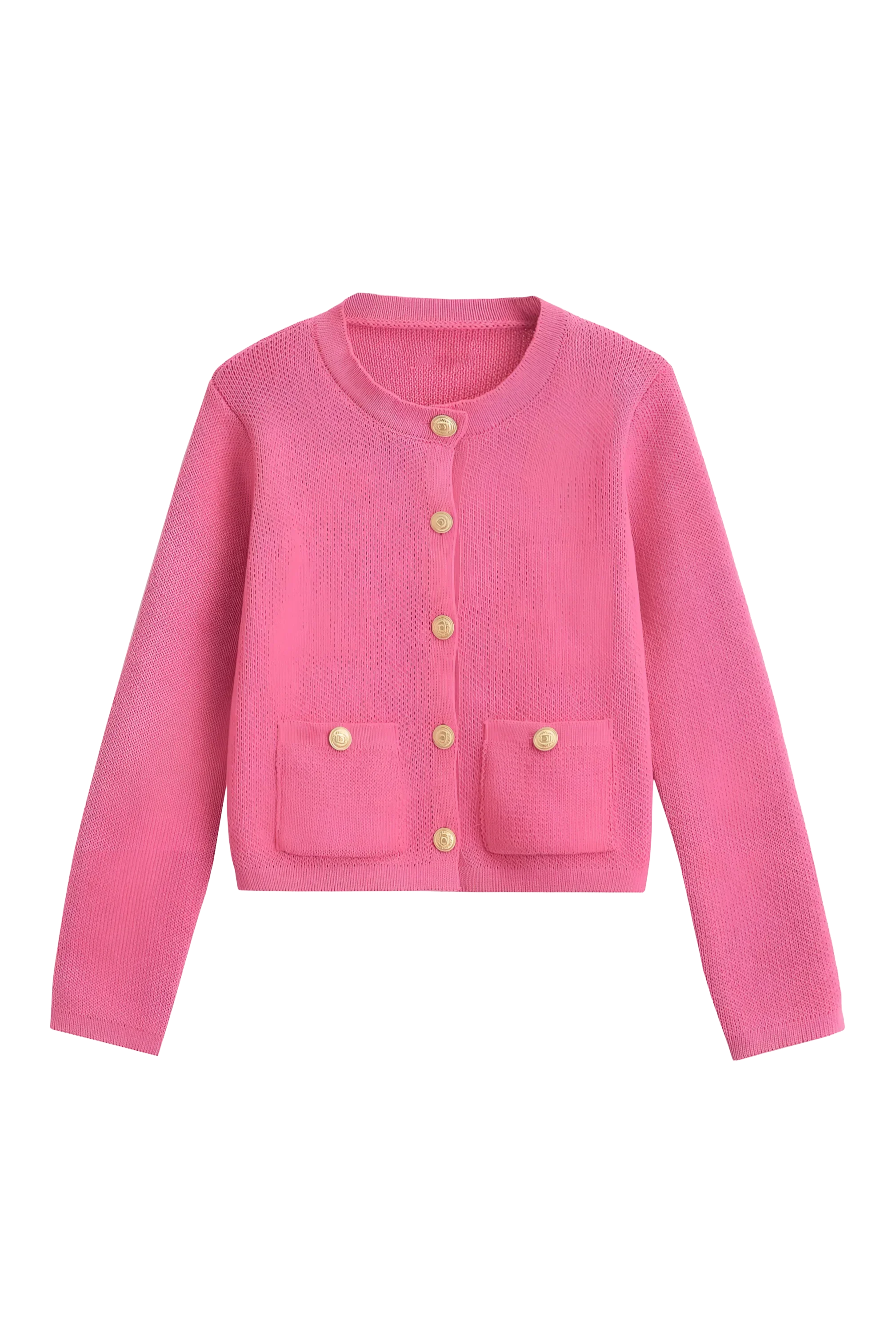 Cropped Tweed Jacket | Elegant & Chic | Gold Button Detail