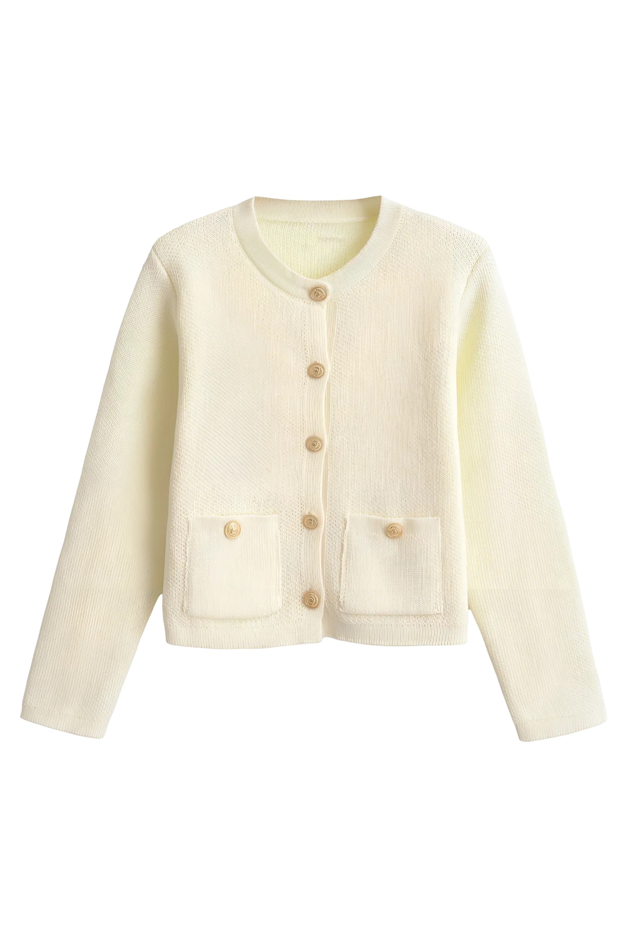 Cropped Tweed Jacket | Elegant & Chic | Gold Button Detail