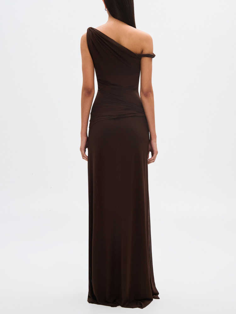Daisy | Women’s Mesh Maxi Dress | Asymmetrical Draped