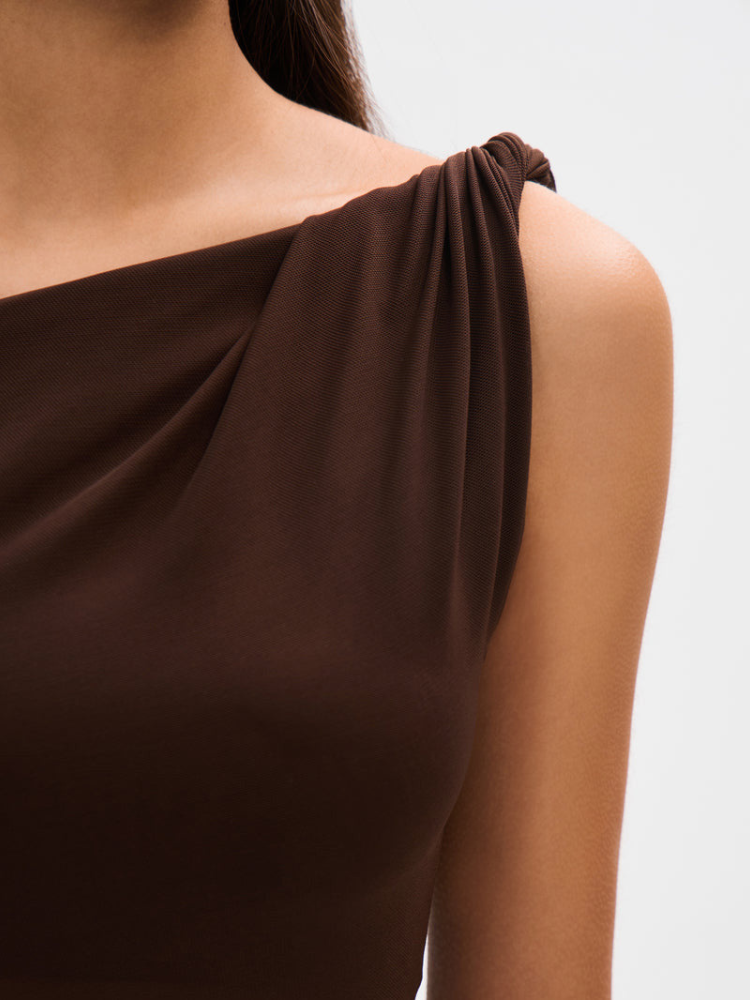 Daisy | Women’s Mesh Maxi Dress | Asymmetrical Draped
