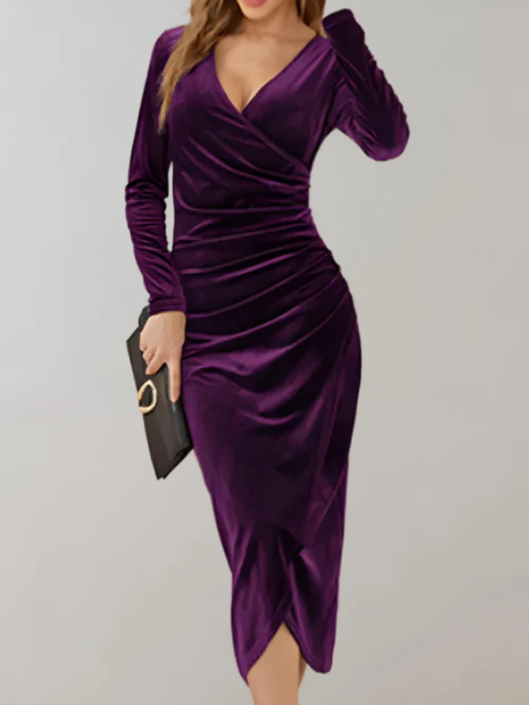Delilah | Women’s Velvet Wrap Dress | Wedding Guest