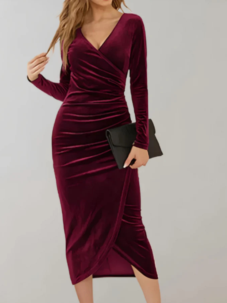 Delilah | Women’s Velvet Wrap Dress | Wedding Guest