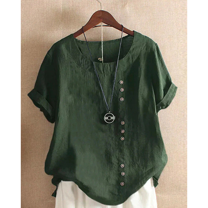 Elena | Women’s Short-Sleeve Blouse | Classic Cotton Comfort
