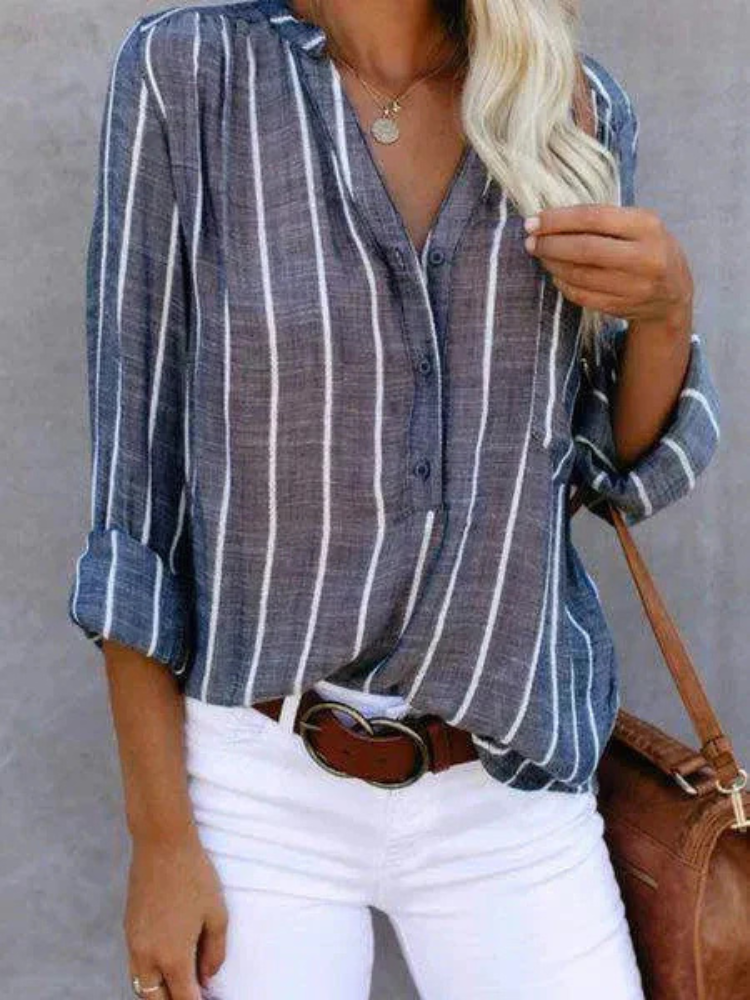 Fiona | Women’s Blouse | Striped Long-Sleeve Fit