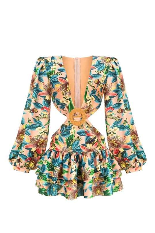 Floral Mini Dress | Balloon Sleeves | Vibrant & Playful