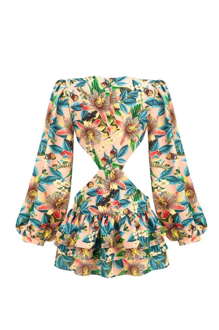 Floral Mini Dress | Balloon Sleeves | Vibrant & Playful