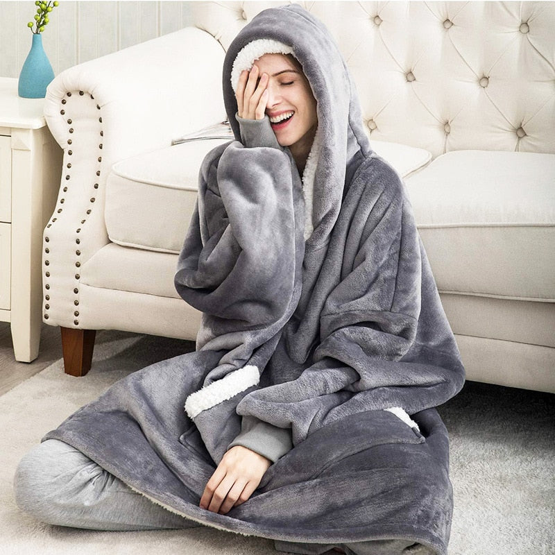 Unisex Sweatshirt with Blanket – Sweatshirt and Blanket in One