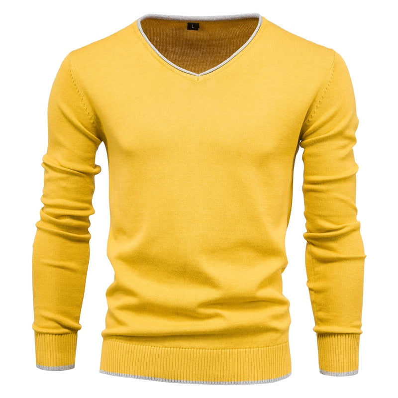 Men's Sweater – Slim Fit with V-Neck