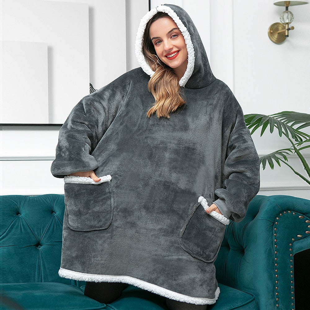 Unisex Sweatshirt with Blanket – Sweatshirt and Blanket in One