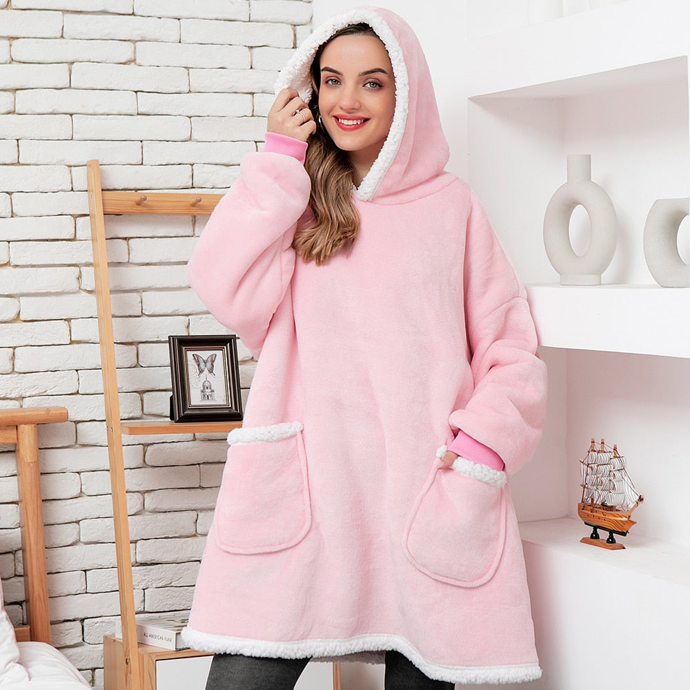 Unisex Sweatshirt with Blanket – Sweatshirt and Blanket in One