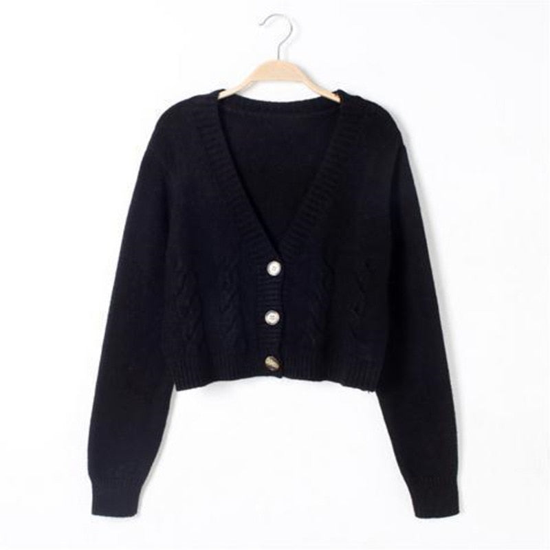 Elenora – Women’s Short Cable Knit Cardigan