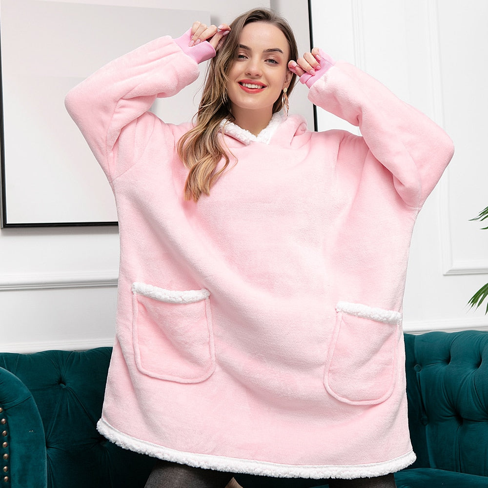 Unisex Sweatshirt with Blanket – Sweatshirt and Blanket in One